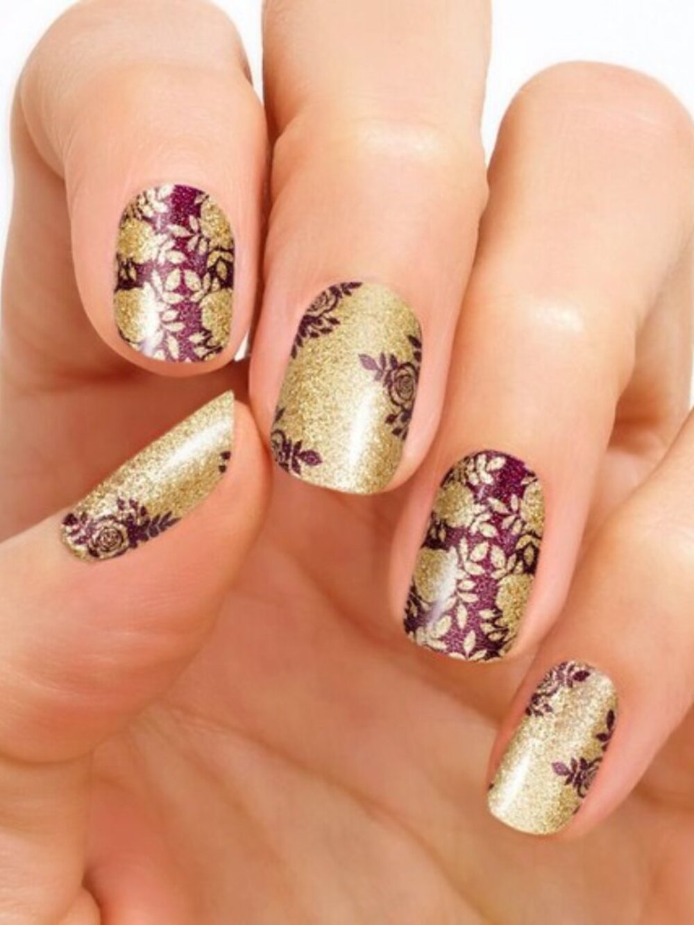 Rose were the Days Street Nail Polish Strips Retired Gold Glitter Polish